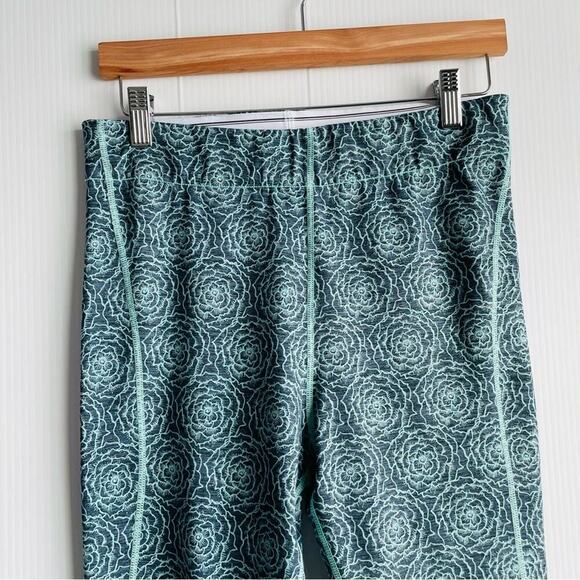 Ivory Ella floral patterned yoga pants size large blue and green flower print - Picture 5 of 11